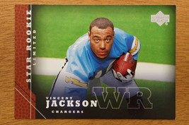 An item in the Sports Mem, Cards & Fan Shop category: 2005 Upper Deck Star Rookie Vincent Jackson #214 RC Football Card Chargers