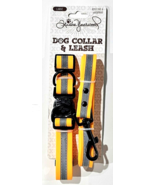 Trisha Yearwood Large Orange Reflective And Waterproof Dog Collar &amp; Leash - £22.01 GBP
