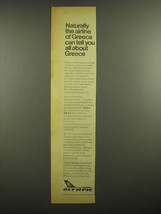 1968 Olympic Airways Ad - Naturally the airline of Greece can tell you all  - £14.65 GBP