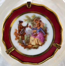 LIMOGES France Porcelain Courting Couple Miniature PLATE with Hanger/Stand #9 - £20.74 GBP