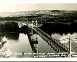 Vtg Postcard RPPC Marquette IA - Prarie Du Chien WI Suspension Bridge - £9.03 GBP