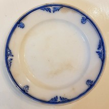 Elsmore &amp; Forster Tunstall Flow Blue Tulip Pattern Ironstone Plate 1800s... - $24.66