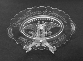 Avon 1976 Clear Bicentennial United States of America Oval Plate Raised Eagle - £11.77 GBP
