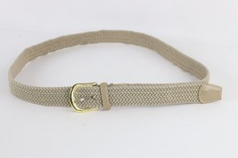 Vintage 90s Streetwear Metal Leather Braided Stretch Webbed Belt Mens L ... - $34.02 CAD