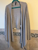 Athleta Gray Ribbed Knit Long Sleeve Open Front Cardigan SZ M NWOT - $1,273.29 MXN