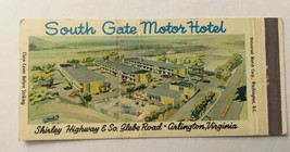 Vintage Matchbook Cover Matchcover Full Length South Gate  Hotel Arlingt... - £2.68 GBP