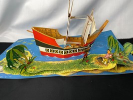 Vintage Hallmark Pirate Ship Pop Up Greeting Card Litho Japan - £27.33 GBP