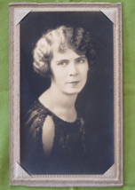 Vintage Photograph Pretty Lady Christmas 1914 8&quot; x 5&quot; - $9.89