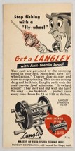 1949 Print Ad Langley Streamlite Field Tested Fishing Reels San Diego,CA - $10.21