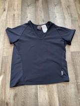 Nike Fit Dry Womens Shirt Top Black  Short Sleeve V Neck Tee S 4-6 - £7.89 GBP