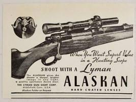 1947 Print Ad Lyman Alaskan Rifle Scopes Big Horn Sheep Middlefield,Connecticut - £7.06 GBP