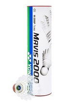 Yonex MAVIS-2000 Red Cap 6 Pieces Nylon Shuttlecock Badminton Racket White NWT - $34.90