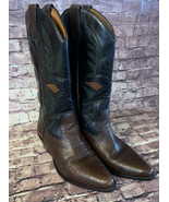 Hunt Club Trennis Leather Lizard Print Western Boots Pointed Toe Womens ... - £57.88 GBP