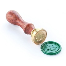 The Lucky Four Leaf Clover Wax Seal Stamp With Rosewood Handle, Decorati... - $23.99