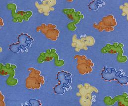 Gymboree ? Knit Receiving Blanket Boys Dinosaur Print Blue Green Yellow Vintage - £59.35 GBP