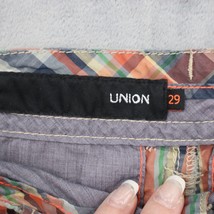 Union Shorts Mens 29 Multicolor Cotton Plaid Slash Pockets Casual Bottoms - £20.48 GBP