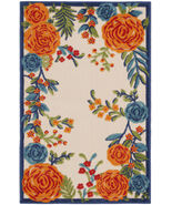 3&#39; X 4&#39; Blue and Orange Floral Power Loom Area Rug - €39,38 EUR