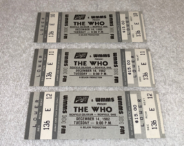 The Who 3 Unused 1982 Concert Tour Tickets Roger Daltrey Pete Townshend Wmms Gra - £19.28 GBP