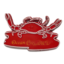 Ocean City Maryland MD red crab souvenir fridge magnet vintage rubber AS IS - £6.26 GBP