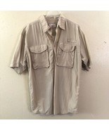 Penn Reels Authentic Fishing Gear Beige Men&#39;s Shirt sz Large - £21.34 GBP