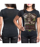 Affliction Ride For Dime 2015 Dimebag Darrell Pantera Womens T-Shirt Bla... - $44.09
