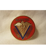 vintage Geriatric Nursing Assistant Pin: Medical Symbol w/ Red on Gold- ... - £7.82 GBP