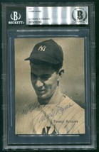 TOMMY BYRNE SIGNED VINTAGE PHOTO AUTO NEW YORK YANKEES CIRCA 1950&#39;S SLAB... - £38.53 GBP