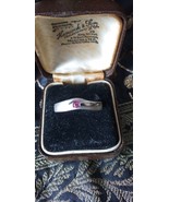 Vintage 1970-s Celtic Silver Pink Zircon Ring -  UK Size S US 9 -Hallmar... - £54.47 GBP