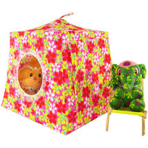 Multi Color Toy Pop Up Doll, Stuffed Animal Tent, 2 Sleeping Bags, Floral Print  - £19.71 GBP