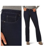 NWT Lee Women&#39;s Shape Illusions Mid-Rise Bootcut Jean Nightfall Blue SZ 18P - $24.91