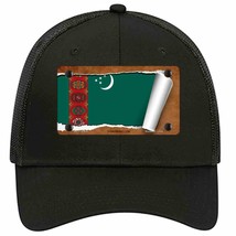 Turkmenistan Flag Scroll Novelty Black Mesh License Plate Hat - £21.78 GBP