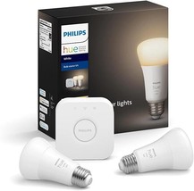 Philips 476929 Hue Bluetooth A19 60W LED Bulbs 2-Pack Starter Kit - White - £31.61 GBP
