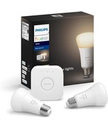 Philips 476929 Hue Bluetooth A19 60W LED Bulbs 2-Pack Starter Kit - White - £31.55 GBP
