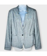 ANN TAYLOR Womens Blazer Jacket Black/White Glen Plaid Gray Size 6 Offic... - €29,96 EUR