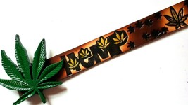 CANNIBAS -HEMP-POT  Genuine Leather Belt &amp; POT LEAF - HEMP Epoxy Buckle - $38.56