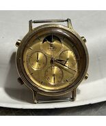 Seiko 7A48-702A Quartz Moonphase Chronograph Gold Honeycomb Dial 37mm Ca... - $3,335.05 MXN