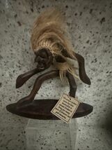 Wooden Primitive Surfing Tribal Statue Tiki Bar Figurine Surf Hand Carve... - $32.31