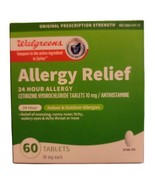 Walgreens Allergy Relief 24HR &quot;Compare to Zyrtec&quot; 60 Tabs Exp 08/2024 - £10.92 GBP