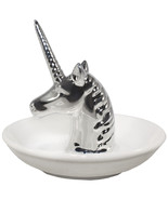 Silver Unicorn  FDN110 Uriel Trinket Dish Ceramic Jewelry Ring Holder 4 ... - £15.81 GBP