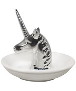 Silver Unicorn  FDN110 Uriel Trinket Dish Ceramic Jewelry Ring Holder 4 ... - $27.00 CAD