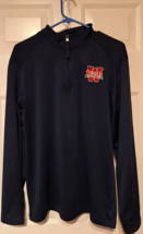 Mens Walk On&#39;s Bistreaux &amp; Bar 1/4 Zip Shirt Blue Embroidered Logo Sz M - £15.37 GBP