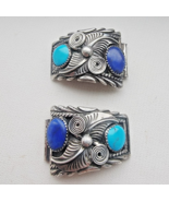ANNIE CHAPO NAVAJO LAPIS LAZULI AND  KINGMAN TURQUOISE WATCH BAND TIPS - $343.73 CAD