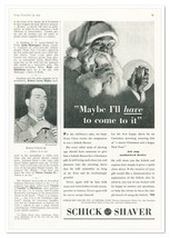 Print Ad Schick Shaver Santa Claus Beard Vintage 1937 3/4-Page Advertisement - £7.66 GBP