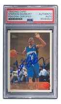Stephon Marbury Signed 1996 Topps #177 Timberwolves Rookie Card PSA/DNA - £98.73 GBP