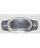 Vintage Kensington Art Deco Aluminum Ware 13&quot; Oval Pineapple Handle Tray - $185.45 MXN
