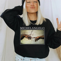 Michelangelo Creation of Adam Hands sweatshirt, Vintage Art of Michelangelo - $44.28