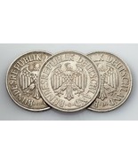 Lot of 3 1950 Germany 1 Mark Coins in XF Condition KM #110 - €35,84 EUR