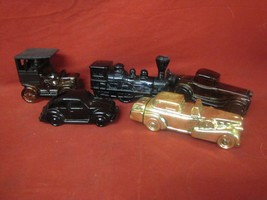 Lot of Five Assorted Avon Antique Glass Decanter Cars - $29.69