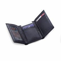 Bey Berk Tri-Fold Black Leather Wallet with ID Window - $46.95