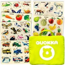 QUOKKA Toddler Puzzles Ages 2-4 in a Bag  6 Montessori Wooden Puzzles f... - £27.22 GBP